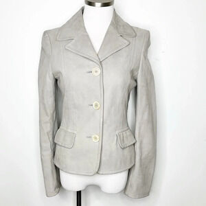 Escada Light Gray Leather Jacket